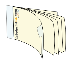 Booklet labels with a printed or unprinted base label, for example, with number codes for sweepstakes, etc.