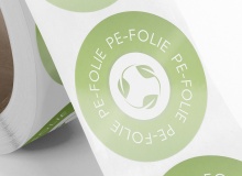 Étiquettes en rouleau en matière plastique recyclée