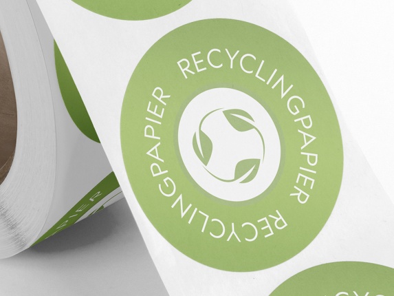 Rollenetiketten aus Recyclingpapier