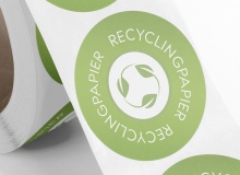 Étiquettes en rouleau en papier recyclé (label environnemental Ange Bleu)