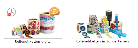 Rollenetiketten digital + sonderfarben