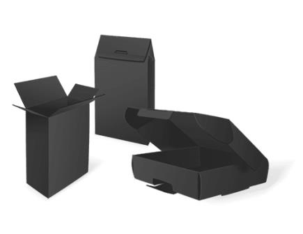 Black folding cartons