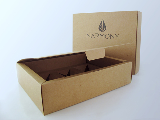 Natural cardboard folding box with printing